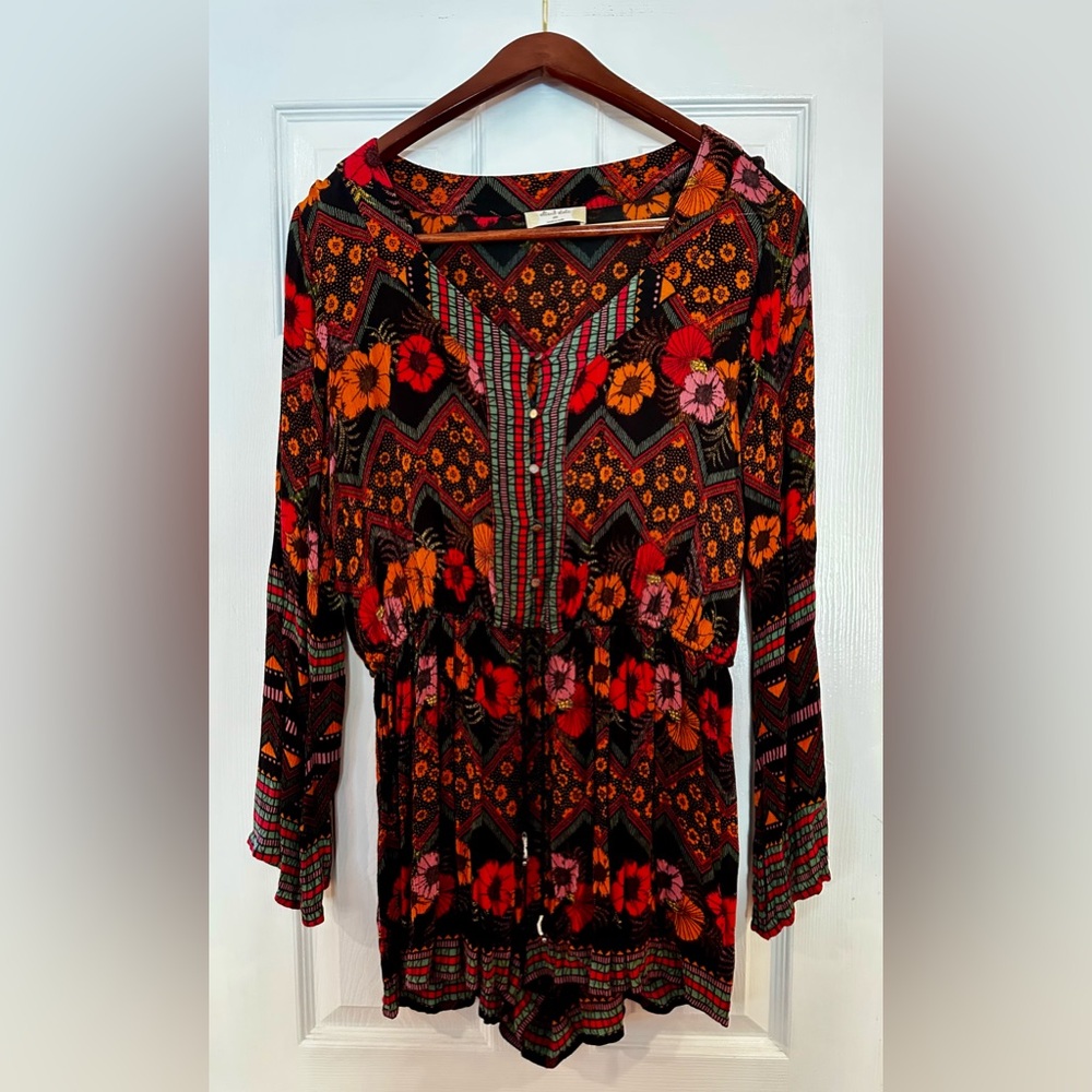 Altar’d State Bohemian Romper: shorts + long sleeves
